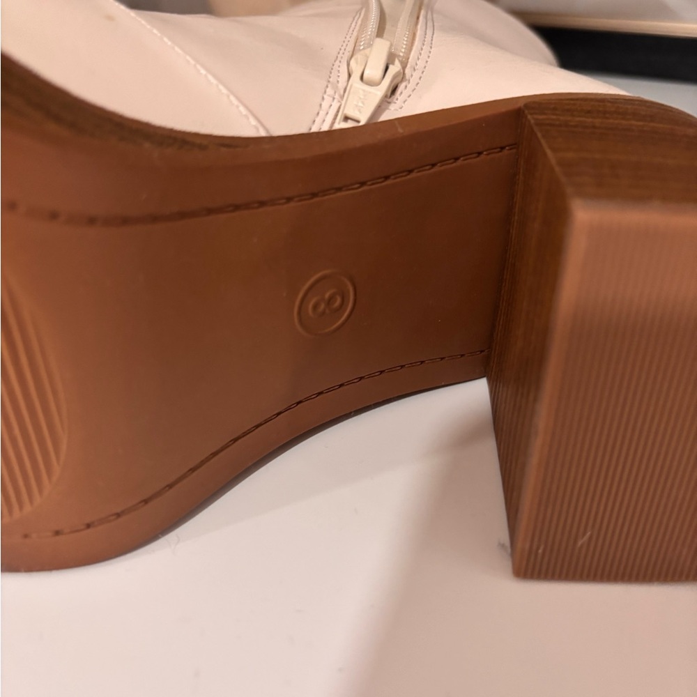 a new day Cream Mid-Calf Block Heel Boots with Side Zip - Picture 5 of 6